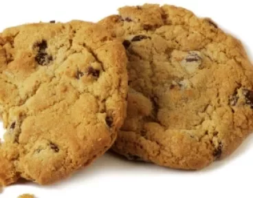 two-chocolate-chip-cookies-one-with-bite-out-of-it